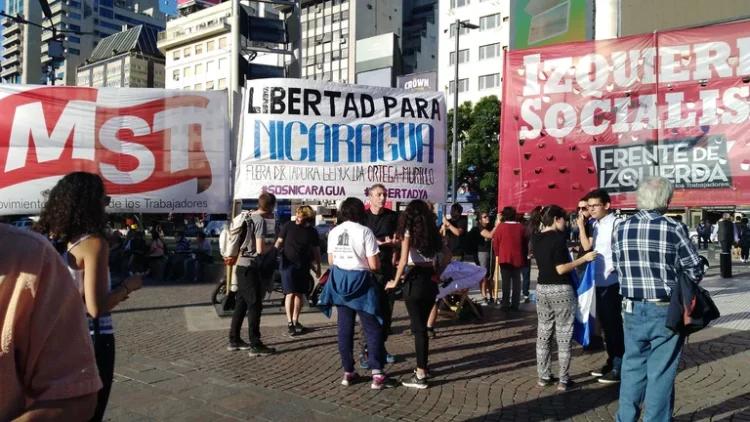 Un sector de la izquierda marcha a la Cancillería para reclamar que el Gobierno rompa relaciones con Nicaragua