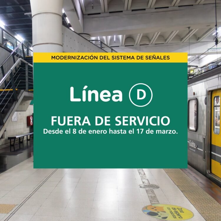 El subte D estará cerrado durante dos meses