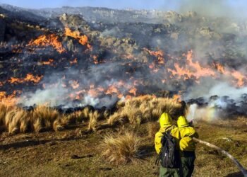 Alerta máxima por incendios en las sierras de Córdoba: los bomberos llevan dos días trabajando en la zona