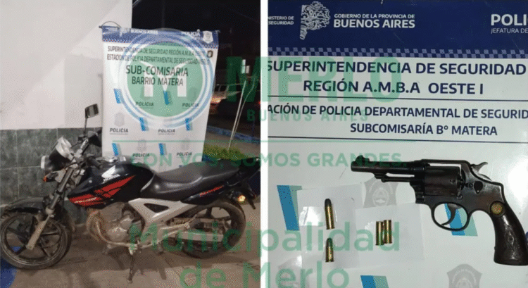  Detienen en Merlo a un prófugo por homicidio: estaba armado y acababa de robar una moto