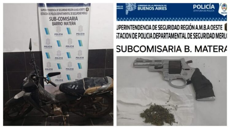 Comando de patrullas detuvo a dos motochorros con armas y drogas