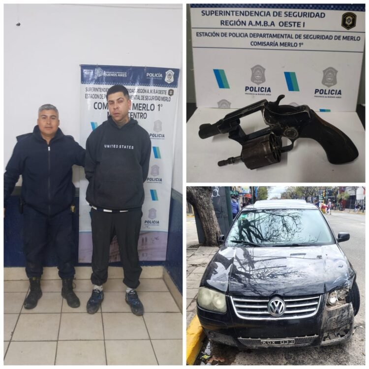 Escapaba con un auto robado y lo detuvieron en merlo norte